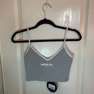 White Fox Boutique Met Your Match Crop Grey XS NWT